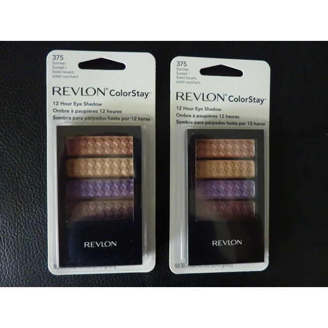 Revlon ColorStay 12 Hr Eye Shadow Quad - SUNRISE SUNSET #375 - TWO New / Sealed