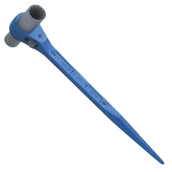 Top Industry (TOP) Long Socket Ratchet Wrench, 0.7 x 0.7 inches (17 x 19 mm), Shino Forged Product, Blue, Scaffolding, Housing, Tobi Tools, RM-17x19L, Tsubame Sanjo, Made in Japan