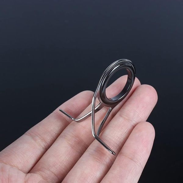 7Pcs Gun Black Rod Tip Repair Kit Fishing Rods Tips Repair Kit Stainless Steel Ceramic Ring Guide Rod Repair Replacement for Freshwater Saltwater Rods,Accessories,Reel Care