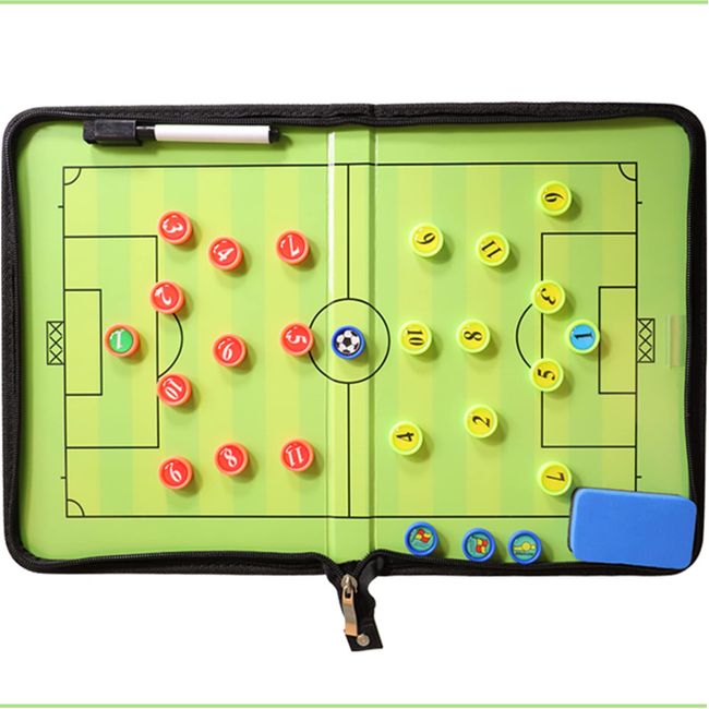 Soccer Board, Strategy Board, Tactical Board, Soccer Magnet, Foldable, Operation Board, Coaching Board, Number Magnet, Includes Exclusive Marker, Strategy Guidance, For Kids, Convenient To Carry,