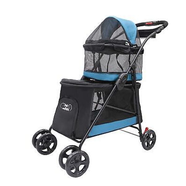 Pet & Pets Double Decker Pet Stroller, 11.53 Pound, Teal