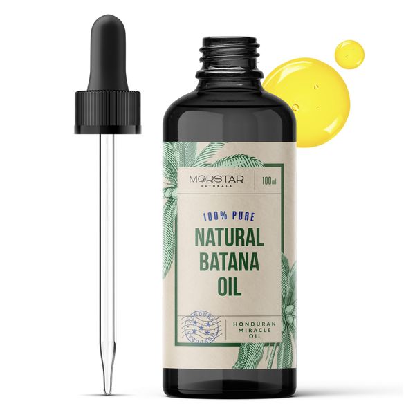 Batana Oil - Natural Organic Liquid Batana for Hair Growth Dr. Sebi approved - Hair Loss, Repair, from Honduras – 3.4 oz - Morstar Naturals