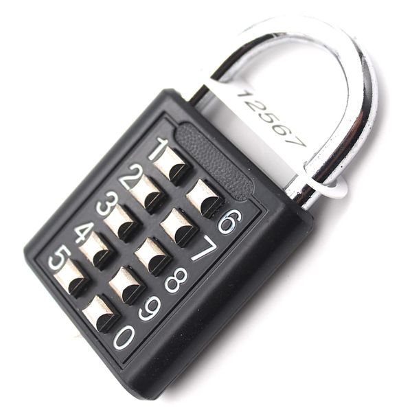 zeng Push Button Padlock,Gym Locker Locks with Code, for case, Toolbox, Fence, hasp Cabinet,Black