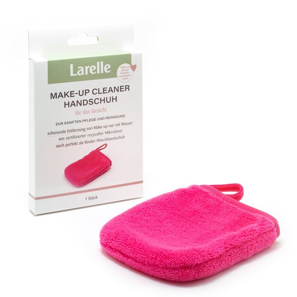 Larelle Make-Up Cleaner Glove, 1 Piece, GRS Microfibre Made from Recycled PET Bottles, Gentle Care & Cleansing for the Face, Gentle Removal of Make-Up Only with Water