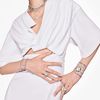 Swarovski Meteora bangle, White, Rhodium plated