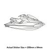 Medium 210mm 'Jet Ski' Clear Static Window Cling Sticker/Decal (Black) (WC00063299)