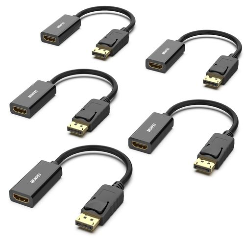 BENFEI 4K DisplayPort to HDMI Adapter Pack of 5, Unidirectional DisplayPort DP Computer to HDMI Monitor Connection Adapter Compatible with Laptop PC Monitor TV Projector