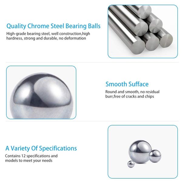 100PCS 1/2" Inch Diameter Hardened Chrome Solid Steel Bearing Balls(12.7mm)