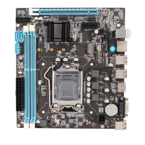 Yunseity Desktop Motherboard, Channel DDR3, M.2 NVMe NGFF, LGA 1155 CPU Slot, Micro ATX Motherboard with 3 Phase Power, HD VGA Output