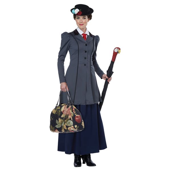 California Costumes Women's English Nanny - Adult Costume Adult Costume, -Gray/Navy, Medium