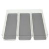 Home Basics 3 Section Plastic Drawer Organizer Rubber Lined Bottom for Efficient Home and Office Storage