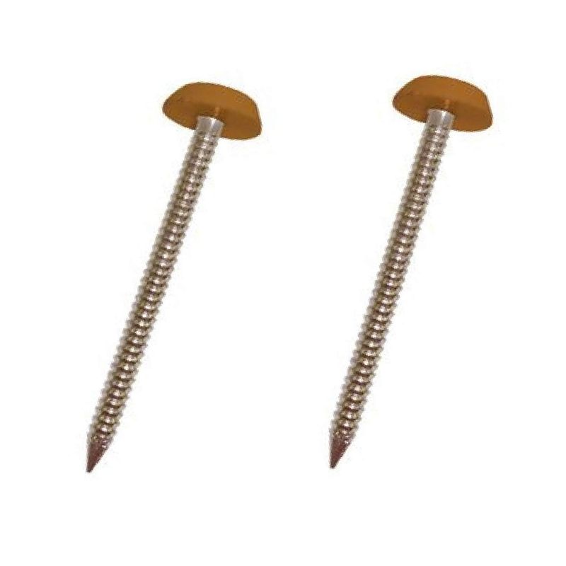 50 Pack 40mm Oak/Tan UPVC Poly Top Pins Nails | UV Resistant Stainless ...