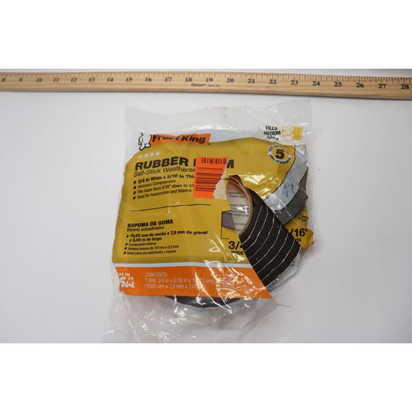 Frost King Weather Stripping Tape Rubber Black 5/16" x 10"L R534