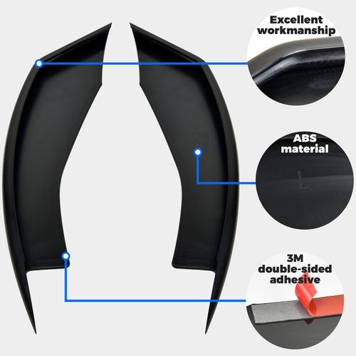 KEWISAUTO Front Bumper Winglets Fog Light Vent Trim for 2018-2023 Ford Mustang, Fog Lamp Eyelid Trim for Ford Mustang 2018 2019 2020 2021 2022 2023 Accessories, Black, 2PCS