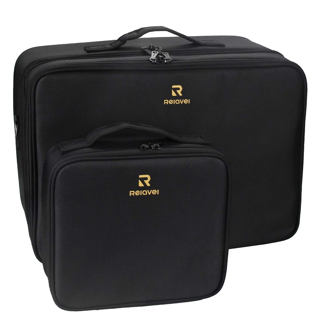 Professional Double Layer Extra Large Travel Makeup Case – Relavel