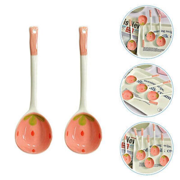 2 Pcs Strawberry Measuring Spoons Sugar for Coffee Appetizer Milk Tea