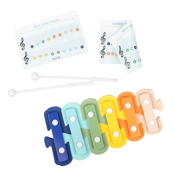 Tiger Tribe Bath Xylophone - Musical Toys For Bathtime, 6 Piece Interlocking Foam Keys, 2 Waterproof Music Sheets, Water Toys, Toddler Gifts, Age 2 Years +