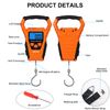 HEETA Waterproof Fish Scale Digital with Backlit LCD Display, 110lb/50kg Portable Hanging Scale Fishing Scale for Home and Outdoor, Measuring Tape and 2 AAA Batteries Included (Orange)