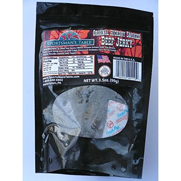 Original Hickory Smoked Beef Jerky by Sportsman's Table, 3.5 oz.