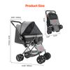 VEVOR Pet Stroller Foldable 4 Wheels Travel Dog Stroller Reversible Handle