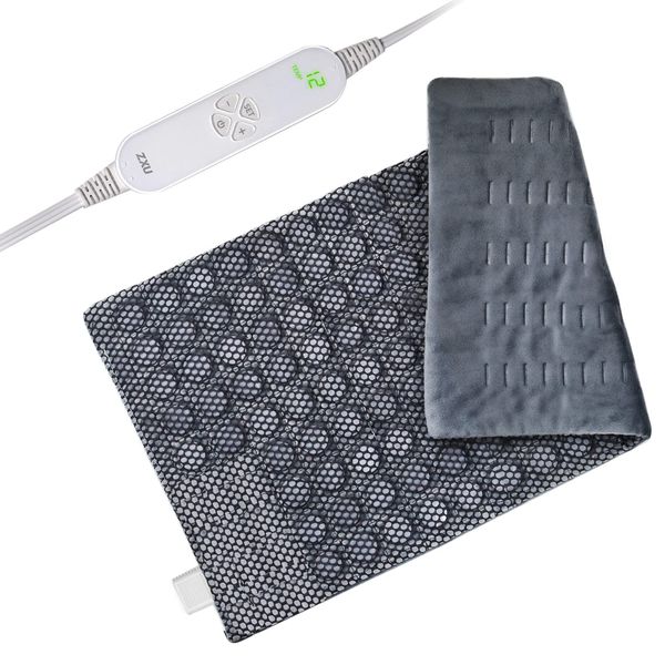 ZXU Jade Stone Heating pad, 1.8lb Weighted Electric Heating Pad for Shoulder,Back Pain and Cramps Relief,XL King Size Hot Heated Pad with 12 Heating Level and 1-24h Auto-Off Fast Heated Pad