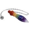 Rockcloud Healing Crystal 7pcs Assorted Stones Worry Stones Palm Pocket Stone & Chakra Pendulum Set Reiki Balancing