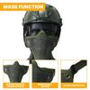 Adjustable Tactical Airsoft Helmet Hunting Combat w/ Side Rail Mount + Half Mask