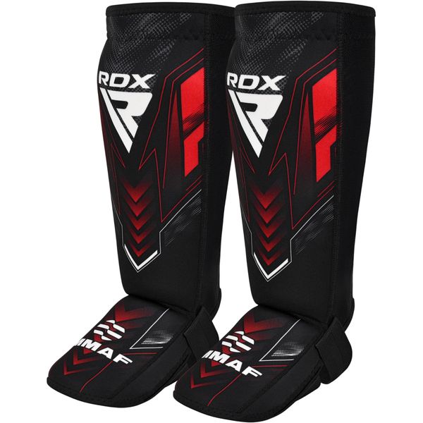 RDX IMMAF Shin Pads, Kickboxing, Martial Arts, MMA Instep Guards, Shin Guard, Sparring, Men and Women, Foot Protection, Kick Boxing Equipment