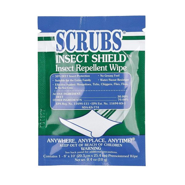S.C.R.U.B.S. Insect Repellent, Wipes, PK100