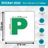 P Plate Stickers for New Driver | Micro-Perforated Tech: See-Through Inside, Bold Outside | Includes Both Micro-Perforated & Solid Vinyl Stickers | 7"x7" | C&J Goods (2 Pack)