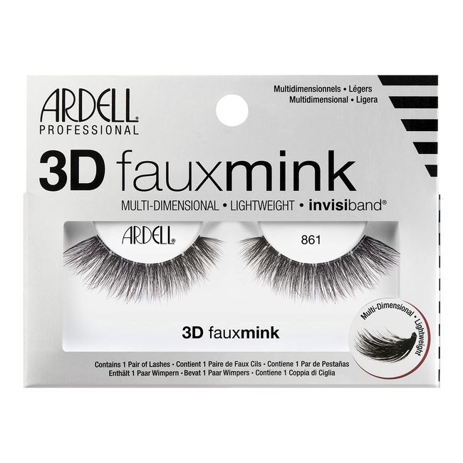 Ardell False Eyelashes 3D Faux Mink 861, 4 pairs