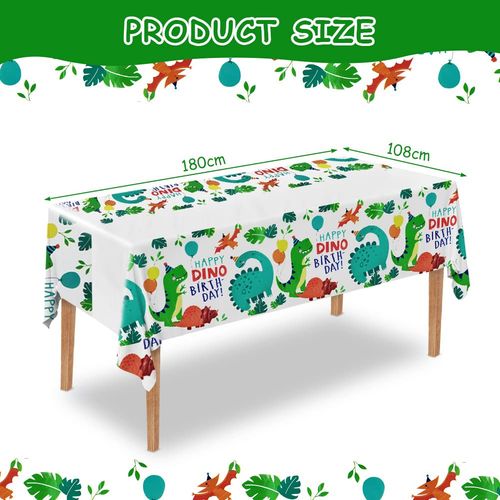 OSDUE Dinosaur Party Table Cloth Table Covers, Happy Birthday Disposable TableCloth Tablecover for Girls Boys Birthday Party, Party Fold Table Cover Party Supplies Party Decorations