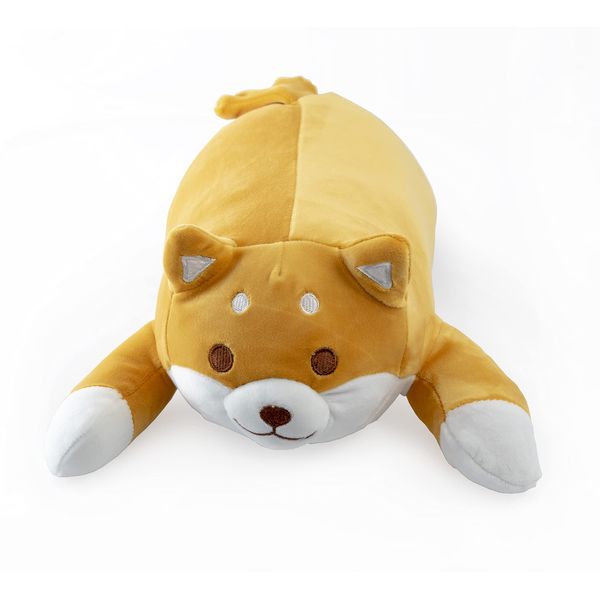 Mango Steam 13.5" Cute Kawaii Soft Plush Dog with Wagging Tail/Pillow/Stuffed Animal (Shiba, Brown)