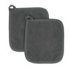 Ritz Terry 100% Cotton Potholders - Heat Resistant, Ergonomic Grip, Machine Washable - Graphite, 2-Pack