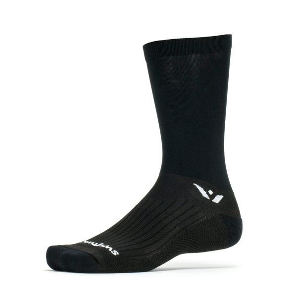 Swiftwick- PERFORMANCE SEVEN Cycling Socks, Lightweight Crew (Black, Small)