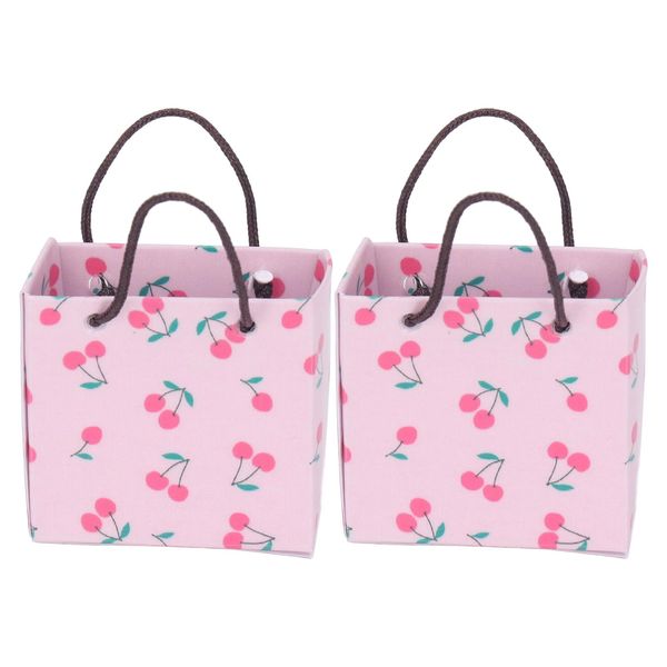 JTLB 2pcs Miniature 1:12 Dollhouse Paper Shopping Bags, Innovative Simulation Collectible Accessories for Dollhouse (J)