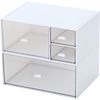 Stylish 4-Drawer Desk & Makeup Organizer - White Cosmetic Storage Box
