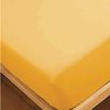 Ev Dekor Double Fitted Sheet Soft 100% Microfiber 30cm Deep Pocket Bed Sheets - Ochre (137 x 190) Cm