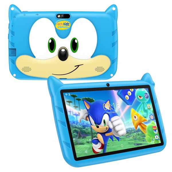 Tech Kidz - 32GB Tablet for Kids 7 inch Android Tablet Lots of Free Content Pre-Installed, Kids Learning Toy Computer with WiFi, YouTube, Parental Control, Age 3+ (Blue)