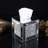 Deenz Cube Mirror Square Strip Border Tissue Box Cover Holder Napkin Holder Bathroom Organizer