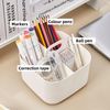 Minicoco Storage Box Multipurpose Table Organiser Cleaning Caddy with Handle Bathroom Caddy Art Caddy (White)