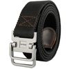 Drizzte Belt Men Plus Size 63'' Web Fabric Canvas Belts D Ring Belt Casual Adjustable Military Work Tactical Belt Black