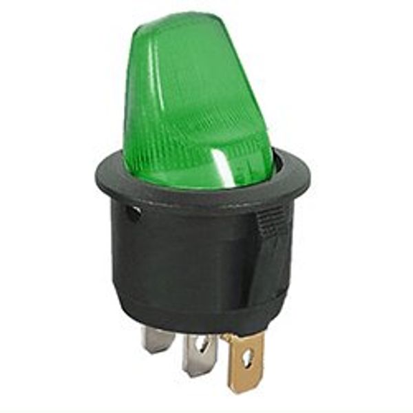 CES SPST 12 Volt DC Illuminated Rocker Switch - Green