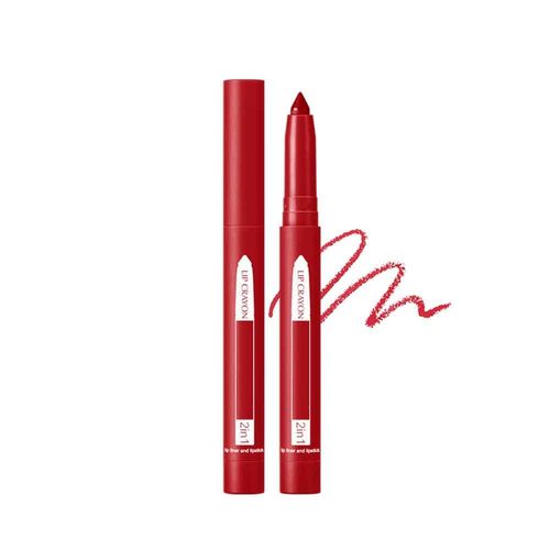 Fovcos 2-in-1 Lip Crayon, lip liner, Lip Liner Pencil, Slim Lip Pencil, Beauty Lip Gloss, Super Professional Tip Matte Lipstick (#6)