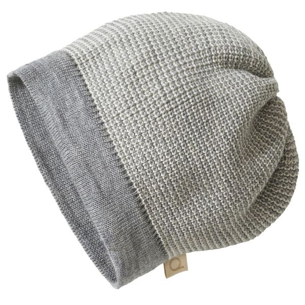 Disana Beanie, 100% Bio-Merinowolle GOTS, IVN Best | Besonders weiche Strickmütze | Baby Kleinkind Kind Unisex | Made in Germany | Grau-Natur Gr. 3