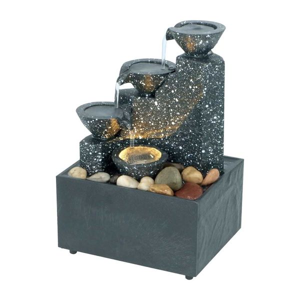 Well Being Invigorating & Revitalising Well Being Tabletop Cascading Water Fountain - Four Bowls Zen Feng Shui Indoor Relaxation Water Feature