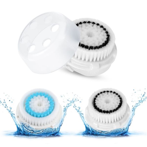 2PCS Ersatzköpfe für Clarisonic Ersatzbürsten Gesichtsbürste Ersatz-Reinigungsbürste Mia-Elektrische Ersatzköpfe,Ersatzbürstenköpfe für Mia 2/Alpha Fit/Aria/Smart Profile/Radiance (blauSchwarz)