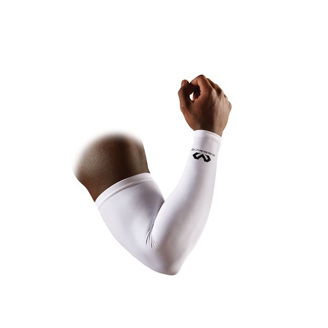 McDavid Compression Arm Sleeves (Pair), White, Medium