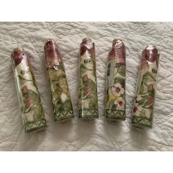 Vintage Lot Of (5) Rolls Floral/Bees Wallpaper Border Scalloped Edge NOS Canada