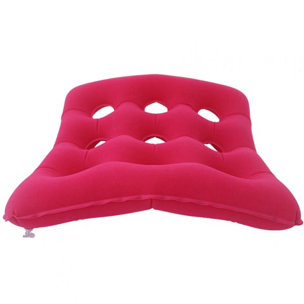 Jiakalamo Breathable Air Cell Cushion Inflatable PVC Wheelchair Seat Cushion with Holes,Air Mattress for Prolonged Sitting(Rose Red)